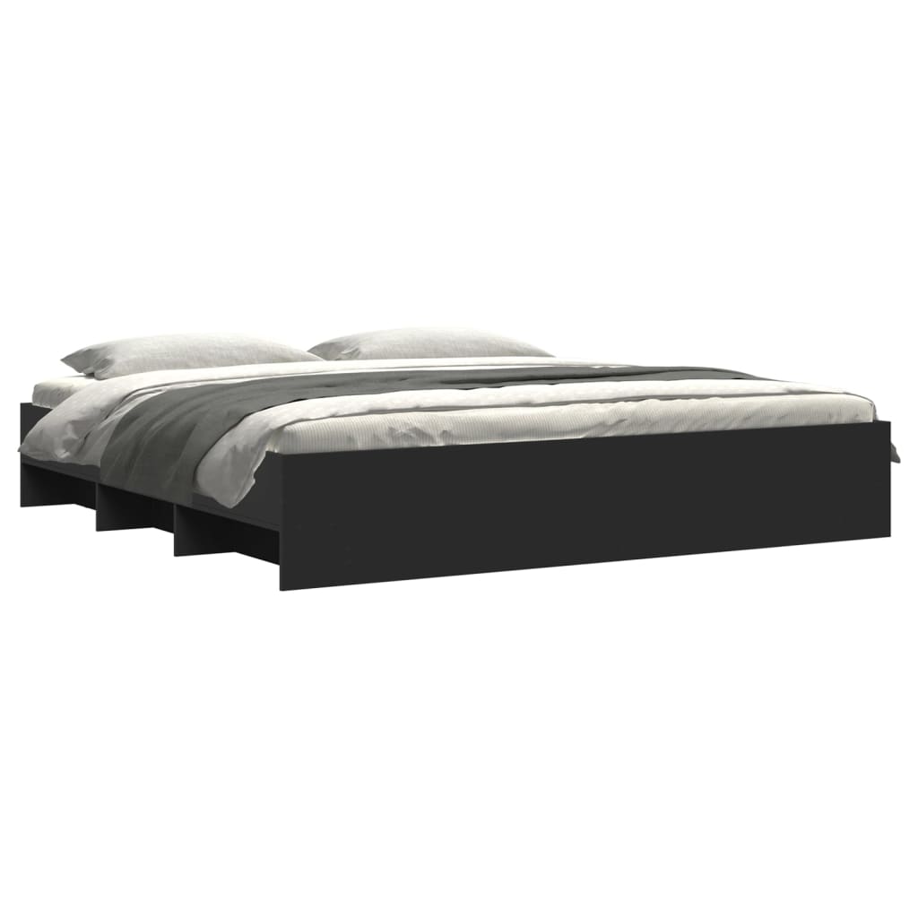 Bed Frame without Mattress Black 180x200 cm Super King Engineered Wood