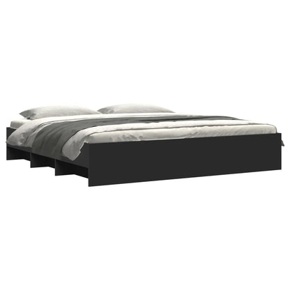 Bed Frame without Mattress Black 180x200 cm Super King Engineered Wood