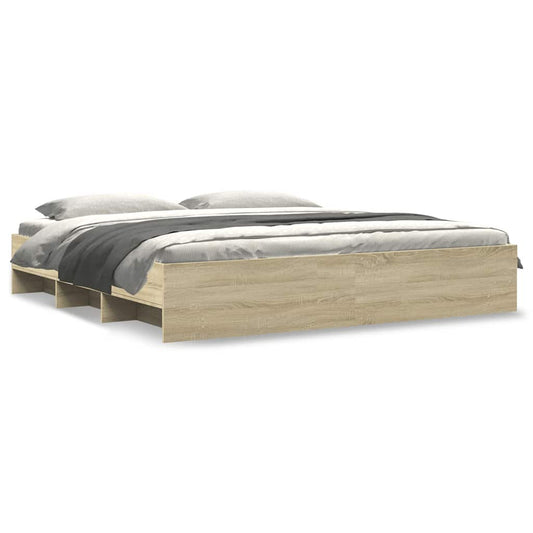 Bed Frame without Mattress Sonoma Oak 180x200 cm Super King Engineered Wood