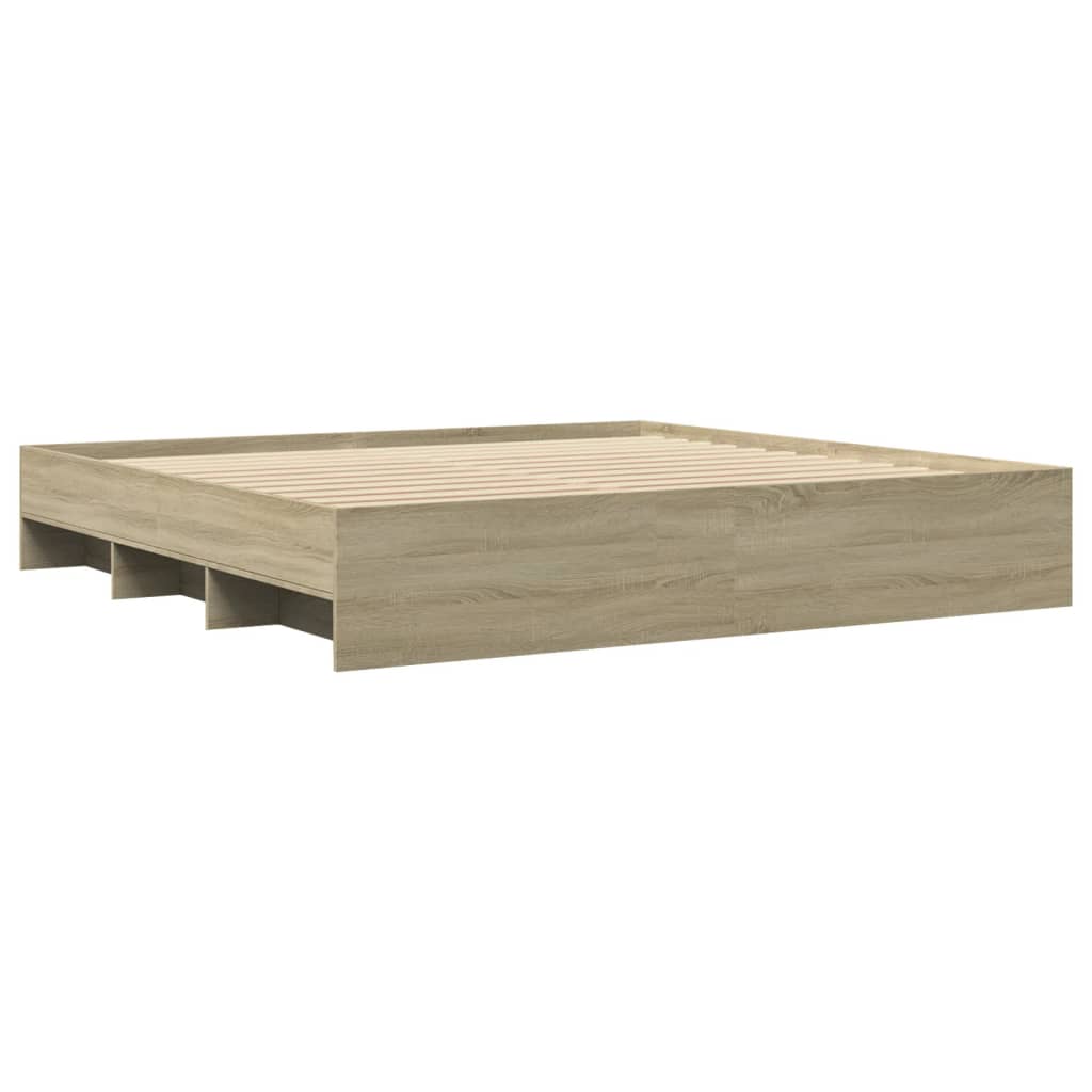 Bed Frame | Sonoma Oak | Engineered wood, Plywood | 180x200 cm Super King