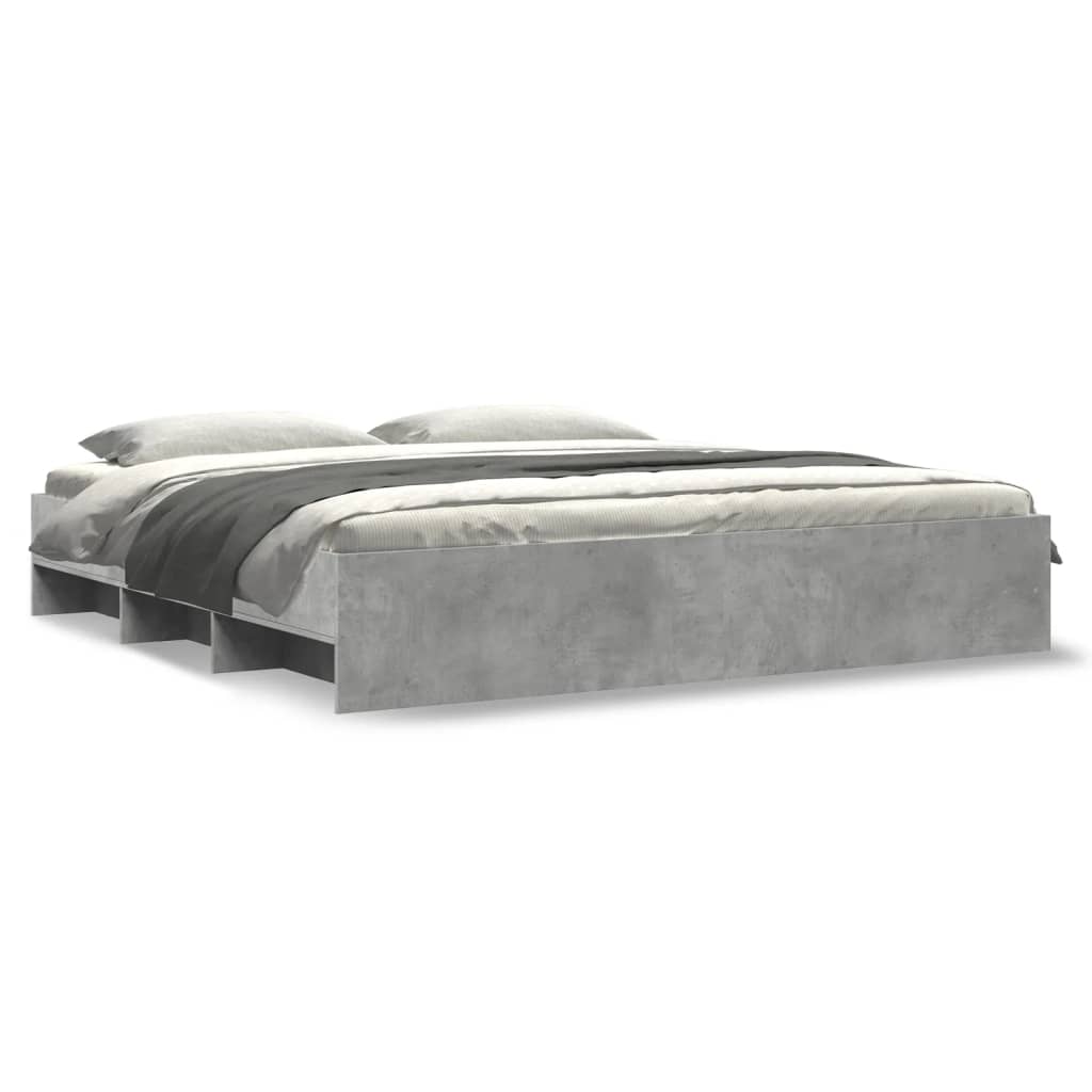 Bed Frame | Concrete Grey | Engineered wood | King | Storage | Bed Frame