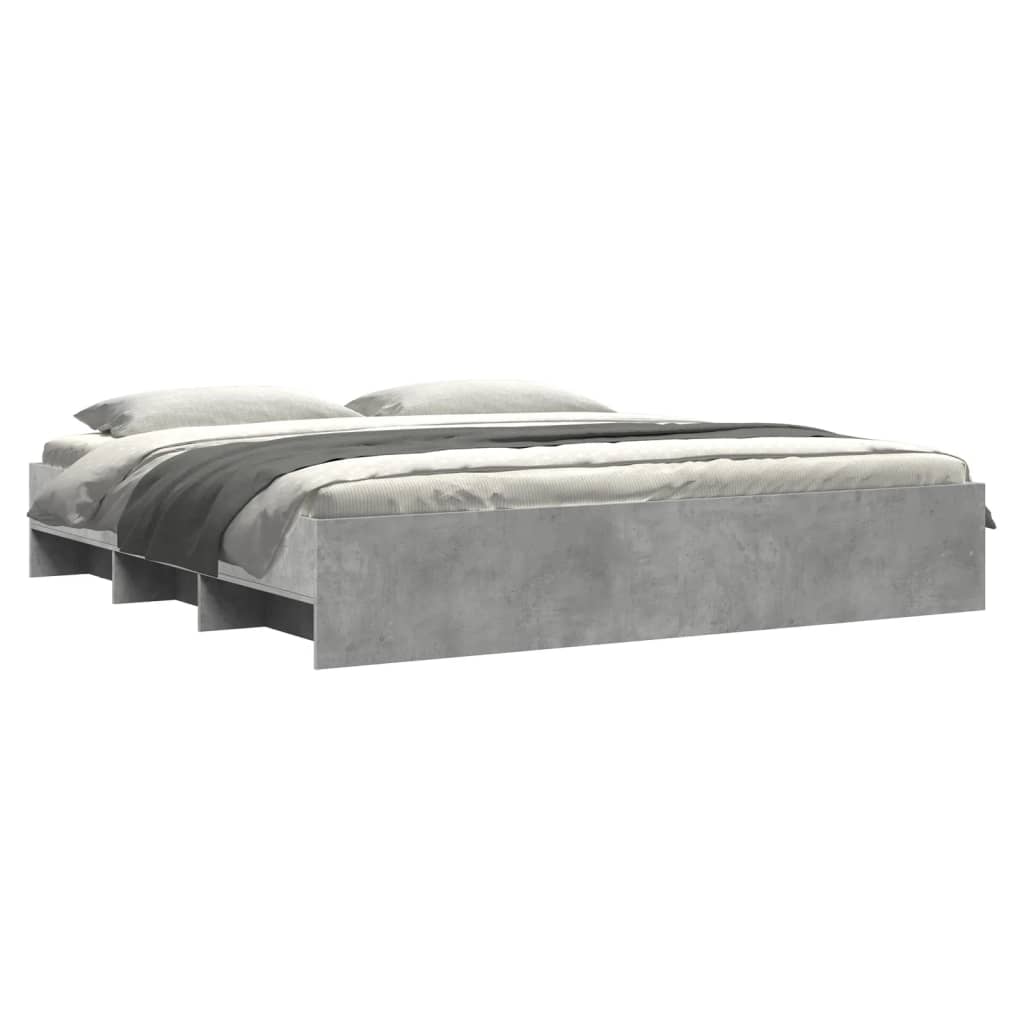 Bed Frame | Concrete Grey | Engineered wood | King | Storage | Bed Frame
