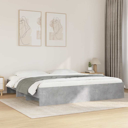 Bed Frame without Mattress Concrete Grey 180x200cm Engineered Wood