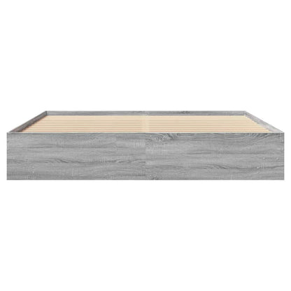 Bed Frame without Mattress Grey Sonoma 180x200 cm Super King Engineered Wood