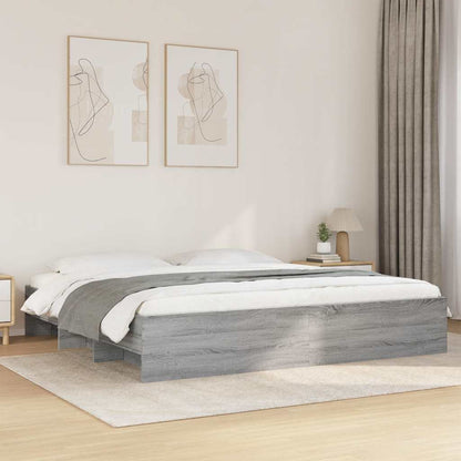 Bed Frame without Mattress Grey Sonoma 180x200 cm Super King Engineered Wood
