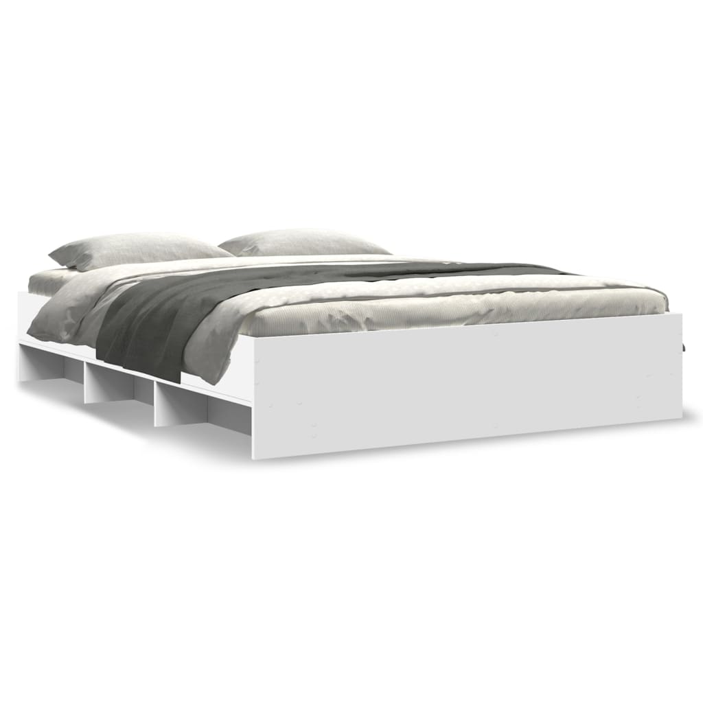 Bed Frame | White | Engineered wood | Double | Bed Frame | Rectangular