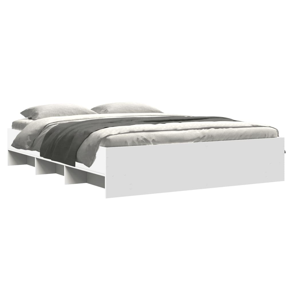 Bed Frame | White | Engineered wood | Double | Bed Frame | Rectangular