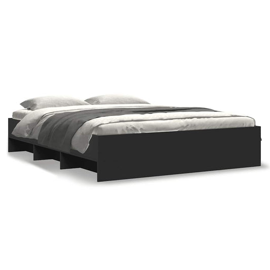 Bed Frame without Mattress Black 160x200 cm Engineered Wood