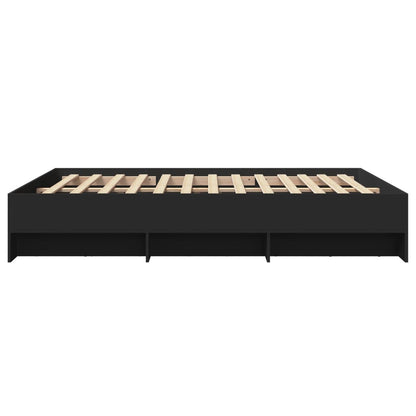 Bed Frame | Black | Engineered Wood | Double | Storage | Bed Frame