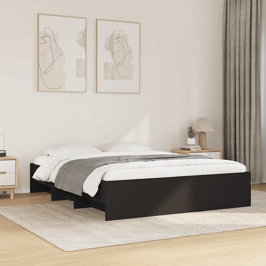 Bed Frame without Mattress Black 160x200 cm Engineered Wood