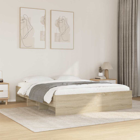Bed Frame without Mattress Sonoma Oak 160x200 cm Engineered Wood
