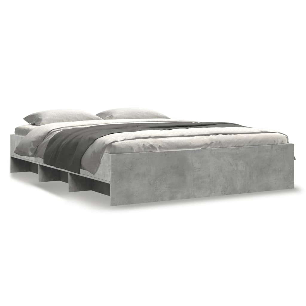Bed Frame | Concrete grey | Engineered wood, Plywood | Double | Bed Frame