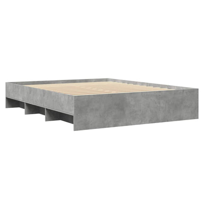 Bed Frame | Concrete grey | Engineered wood, Plywood | Double | Bed Frame