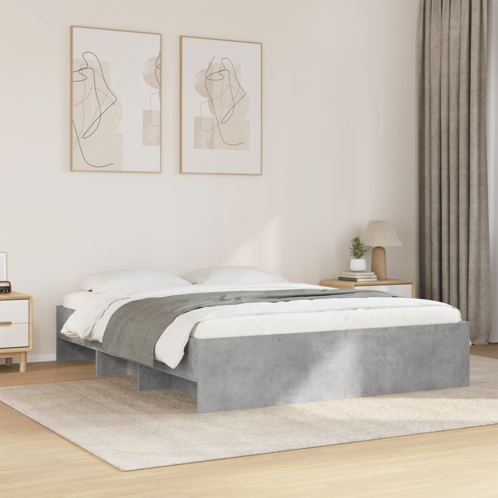 Bed Frame | Concrete grey | Engineered wood, Plywood | Double | Bed Frame