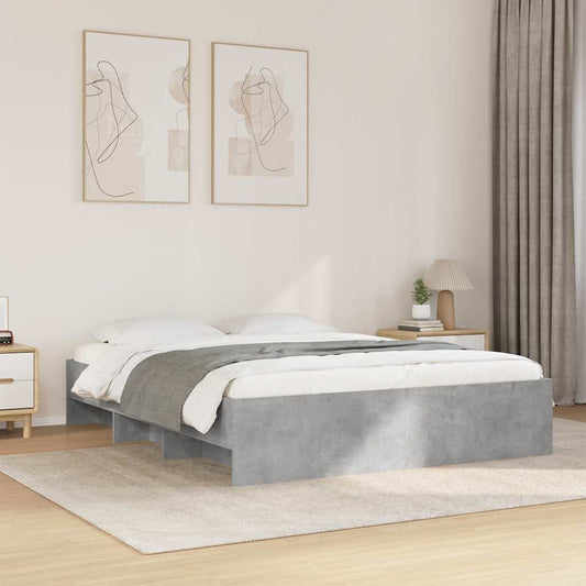 Bed Frame without Mattress Concrete Grey 160x200cm Engineered Wood