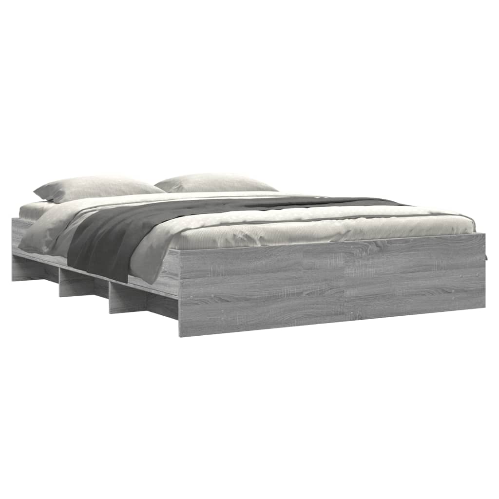 Bed Frame | Grey Sonoma | Engineered wood, Plywood | Double | Bed Frame