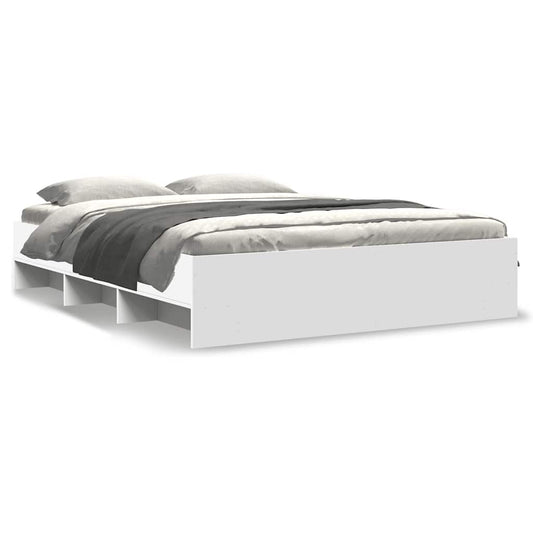 Bed Frame without Mattress White 150x200 cm King Size Engineered Wood