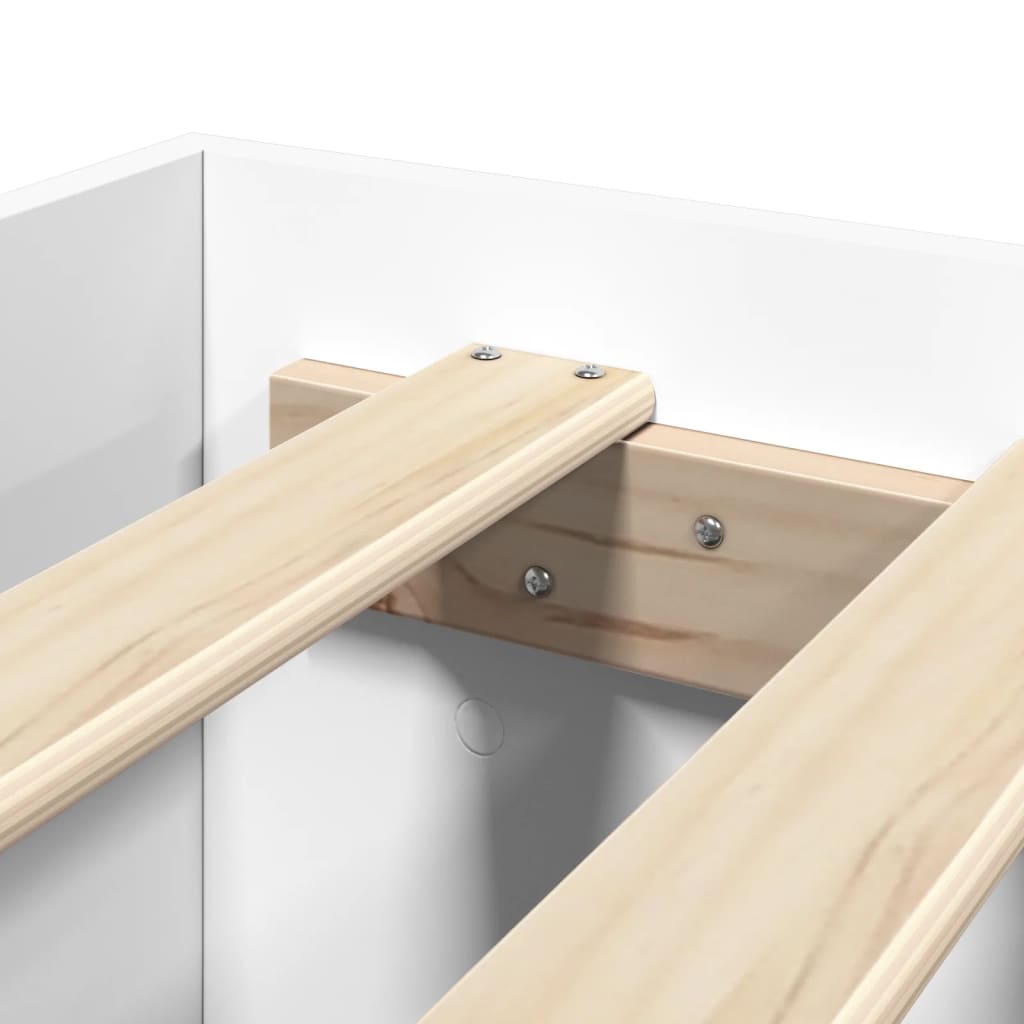 Bed Frame without Mattress White 150x200 cm King Size Engineered Wood