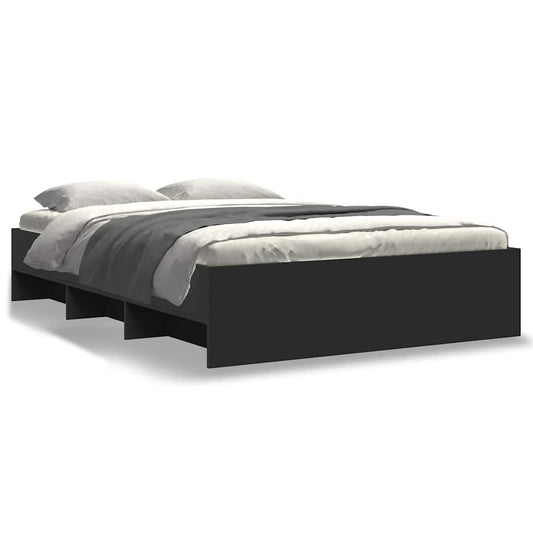 Bed Frame without Mattress Black 140x200 cm Engineered Wood