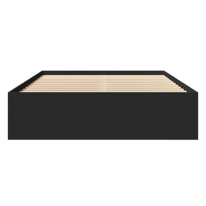Bed Frame | Black | Engineered wood | Double | Bed Frame | Rectangular