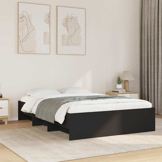 Bed Frame without Mattress Black 140x200 cm Engineered Wood