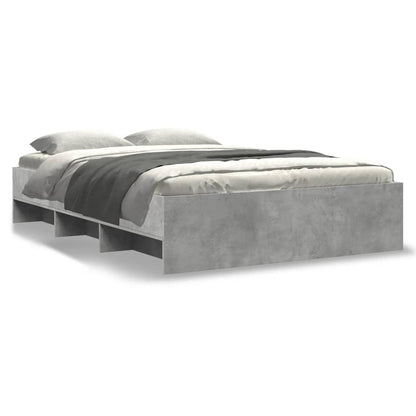 Bed Frame | Concrete grey | Engineered wood frame, plywood slats | Double
