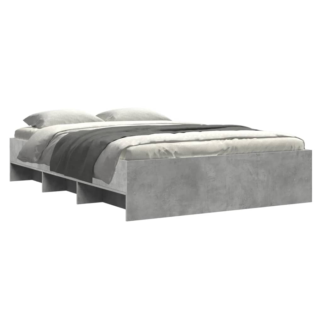 Bed Frame | Concrete grey | Engineered wood frame, plywood slats | Double
