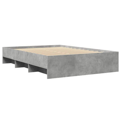 Bed Frame | Concrete grey | Engineered wood frame, plywood slats | Double