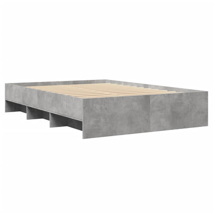 Bed Frame | Concrete grey | Engineered wood frame, plywood slats | Double