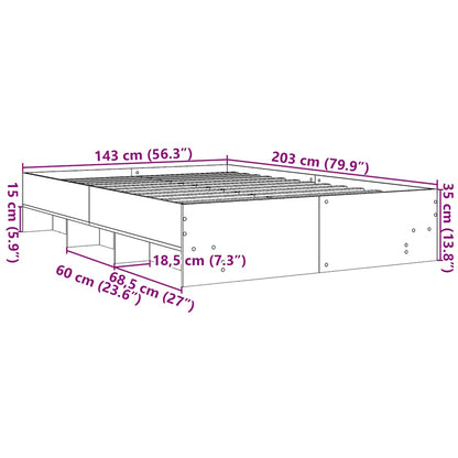 Bed Frame | Grey Sonoma | Engineered Wood, Plywood | AU Double