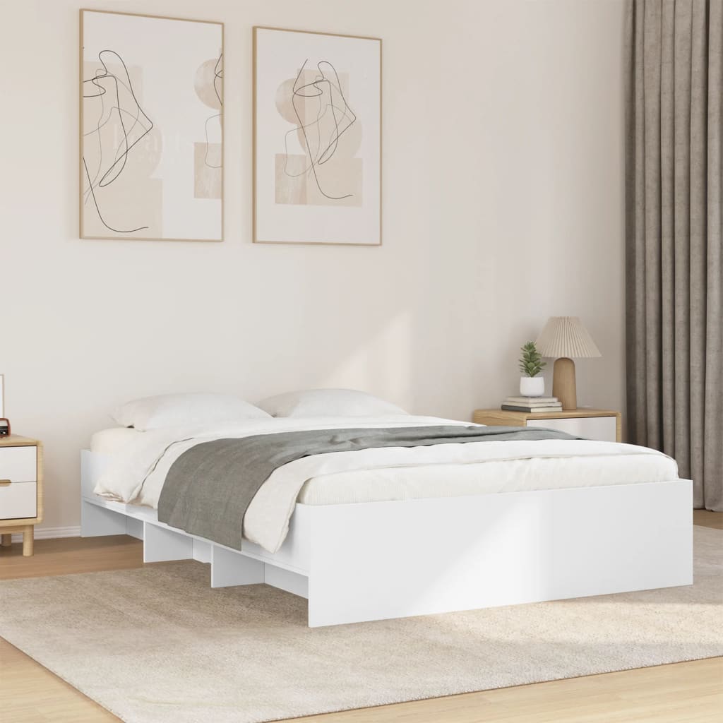 Bed Frame | White | Engineered wood | Double | Bed Frame | Rectangular