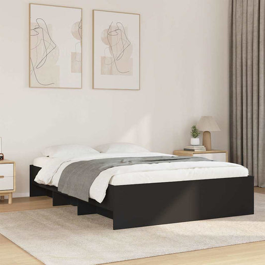 Bed Frame without Mattress Black 120x200 cm Engineered Wood