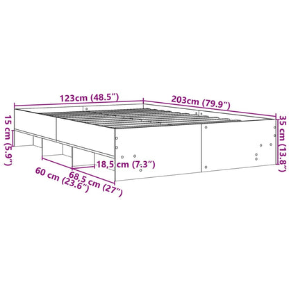 Bed Frame | Sonoma Oak | Engineered Wood, Plywood | 120x200 cm | Storage