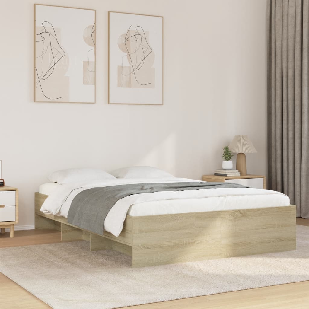 Bed Frame | Sonoma Oak | Engineered Wood, Plywood | 120x200 cm | Storage