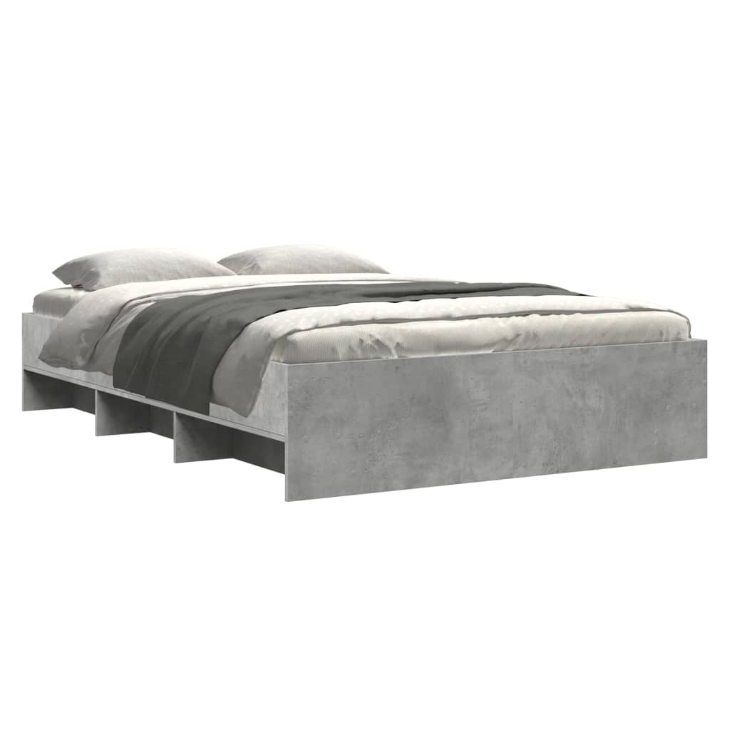 Bed Frame | Concrete Grey | Engineered Wood | Double | Bed Frame