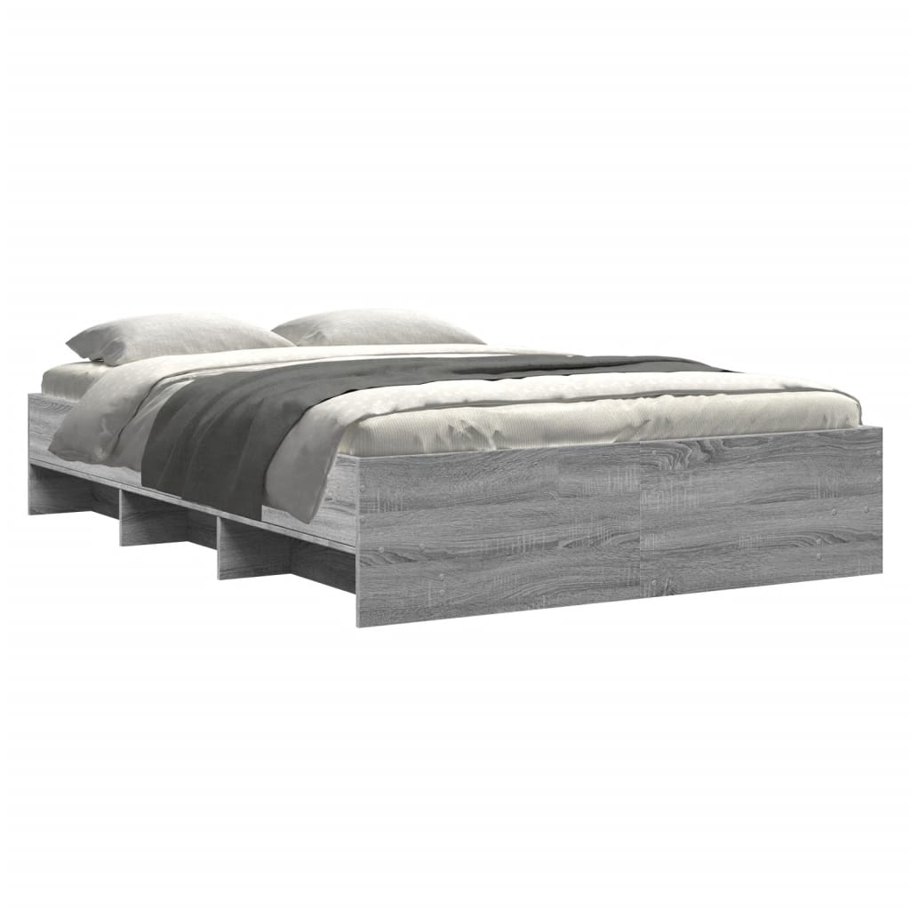 Bed Frame | Grey Sonoma | Engineered wood with plywood slats | Double
