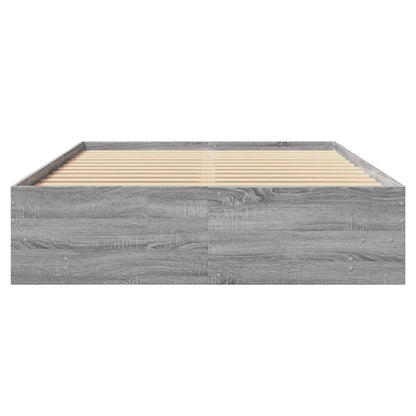 Bed Frame | Grey Sonoma | Engineered wood with plywood slats | Double