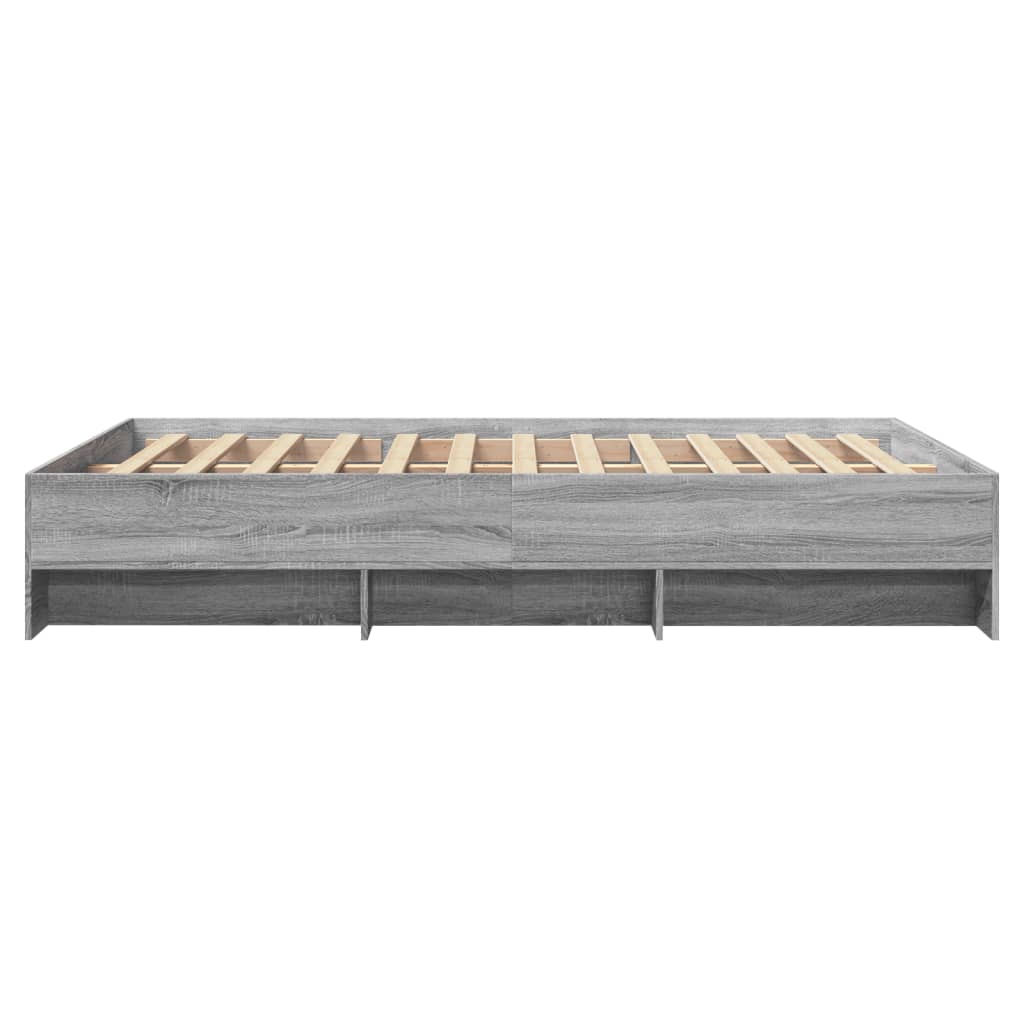 Bed Frame | Grey Sonoma | Engineered wood with plywood slats | Double