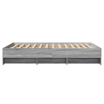 Bed Frame | Grey Sonoma | Engineered wood with plywood slats | Double