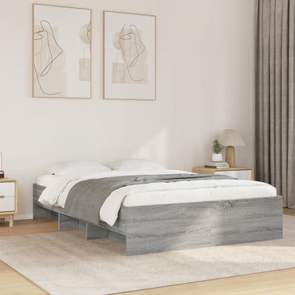 Bed Frame | Grey Sonoma | Engineered wood with plywood slats | Double