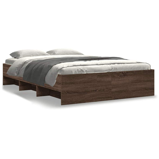 Bed Frame without Mattress Brown Oak 120x200 cm Engineered Wood