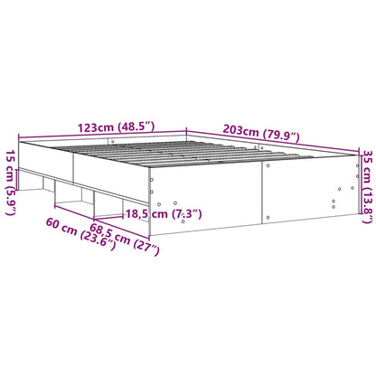 Bed Frame | Brown Oak | Engineered Wood | Double | Bed Frame