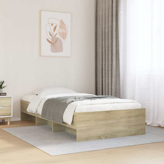 Bed Frame without Mattress Sonoma Oak 100x200 cm Engineered Wood