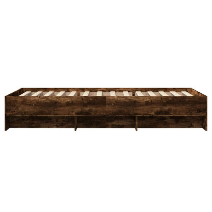 Bed Frame without Mattress Smoked Oak 100x200 cm Engineered Wood
