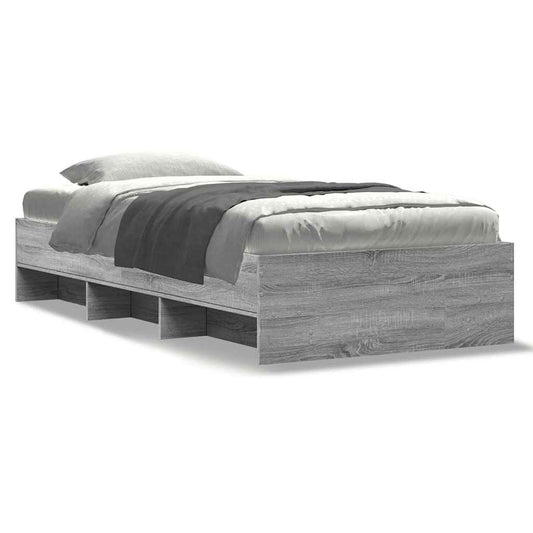 Bed Frame without Mattress Grey Sonoma 100x200 cm Engineered Wood