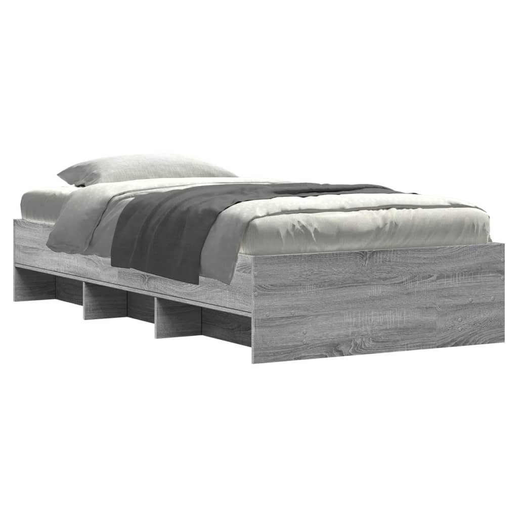 Bed Frame | Grey Sonoma | Engineered wood | 100 x 200 cm | Bed Frame