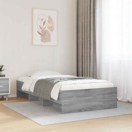 Bed Frame without Mattress Grey Sonoma 100x200 cm Engineered Wood
