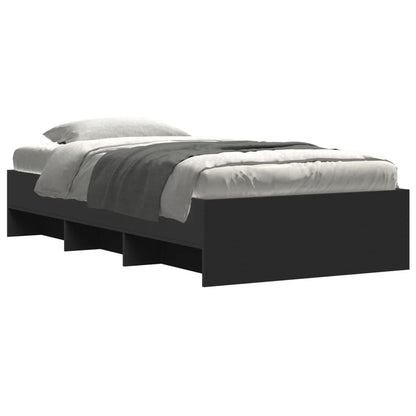 Bed Frame | Black | Engineered wood | Single | Bed Frame | Rectangular