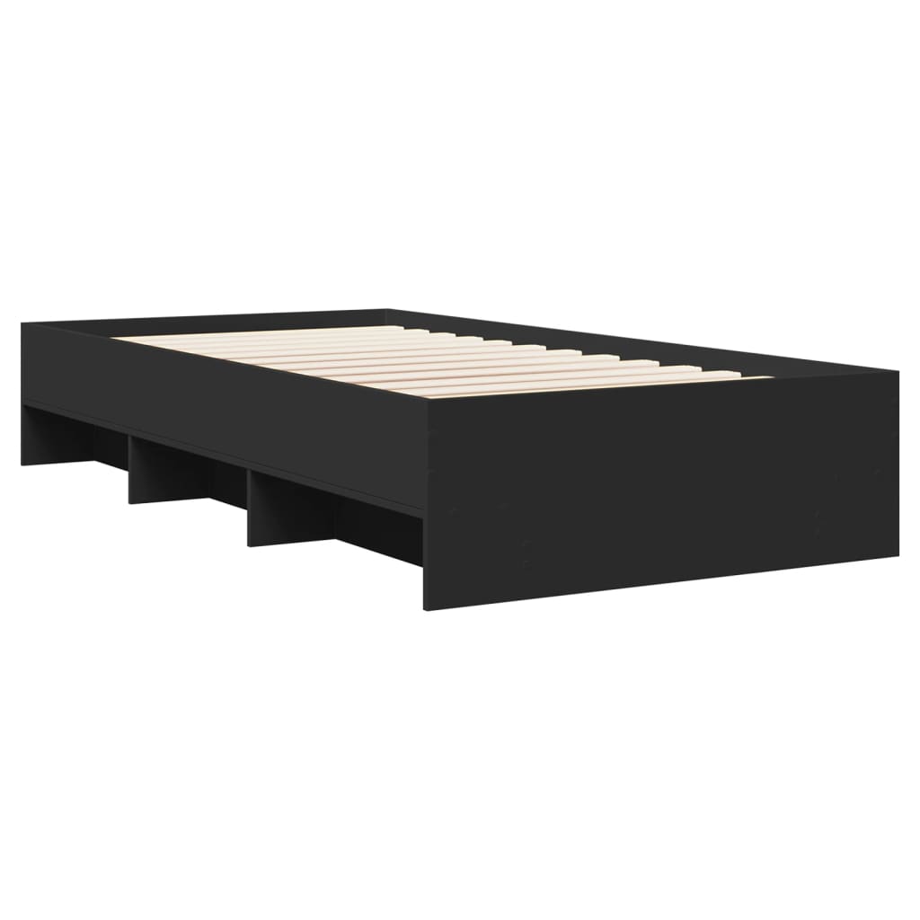 Bed Frame | Black | Engineered wood | Single | Bed Frame | Rectangular