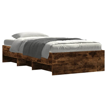 Bed Frame | Smoked Oak | Engineered Wood, Plywood | 90x200 cm | Bed Frame